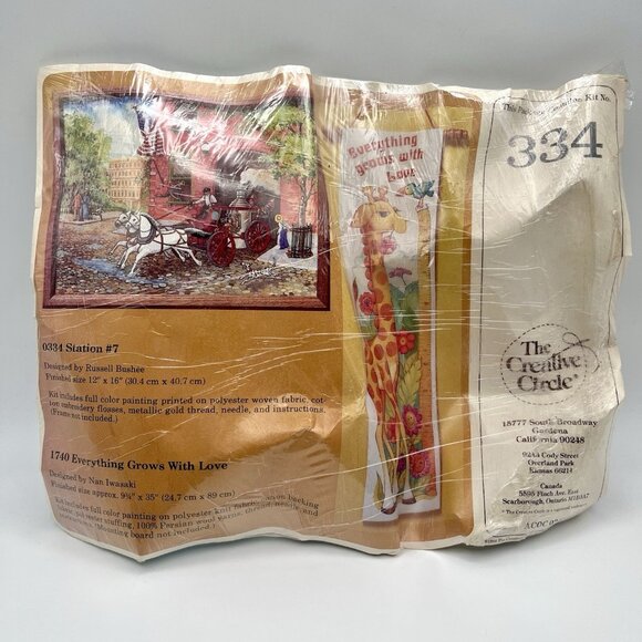 Vintage 80s Creative Circle Needlework Kit #334 Firehouse Station #7 Retro NEW - Picture 1 of 5